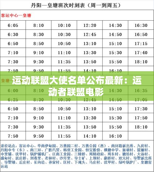 运动联盟大使名单公布最新:运动者联盟电影