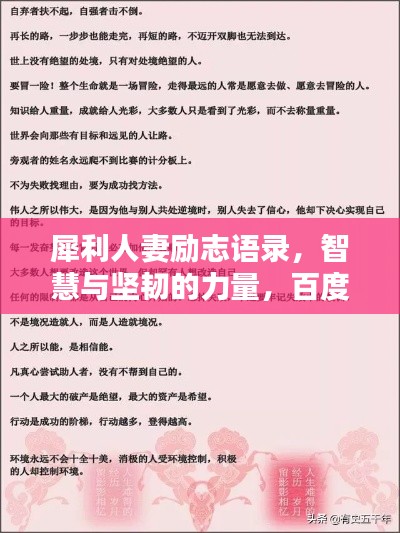 犀利人妻励志语录,智慧与坚韧的力量,百度收录标准标题